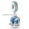 Panjia Blue Series White Copper S925 Silver-Plated Beaded Bracelet with Pendant DIY Accessories