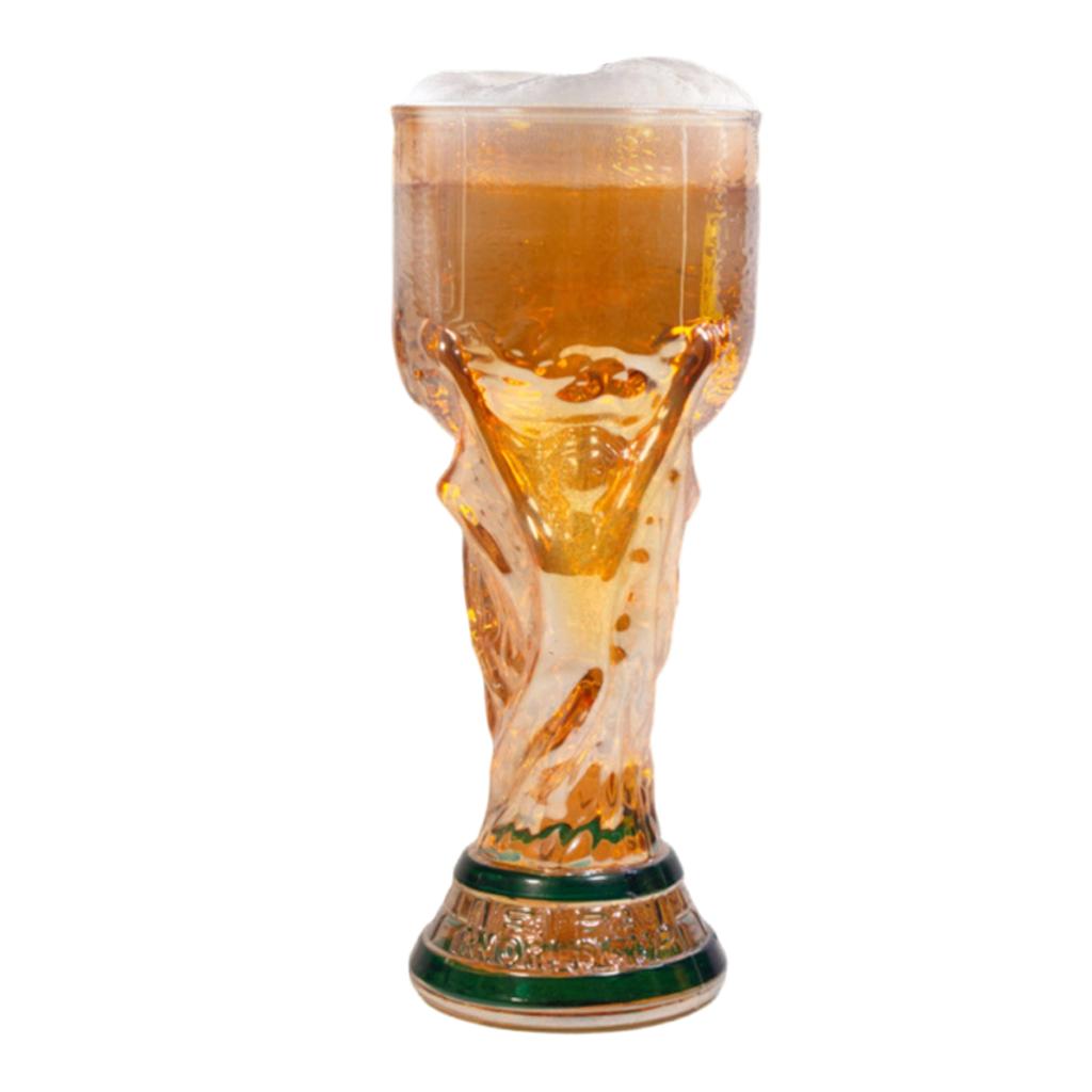 Trophy Shaped Beer Mug, Glass Thick Glass Body Sturdy Soccer Water Cup For Dads, Boyfriends, Soccer Enthusiasts For Hold Craft Beer, Ice Water, Juice