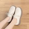 Lace-up Leather Shoes for Women's Spring and Autumn, Women's Shoes with Soft Leather and Soft Soles, Casual and Comfortable Flat-soled Single Shoes