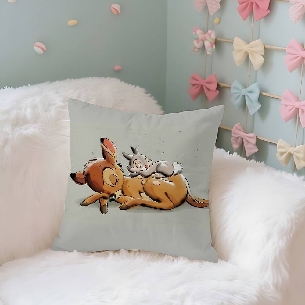 Classic Cartoon BBambiS Kawaii Throw Pillow Covers Pattern Cushion Cover Suitable For Sofa Bedroom Car Pillow Cover
