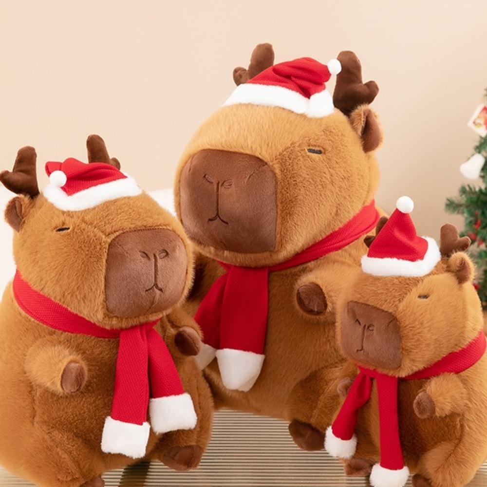 Simulation Capybara Plush Toy Cartoon Capibara Fluffty Doll Christmas Capybara Plush  Birthday Gift