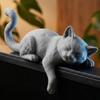 Enfeite de Gato Dormindo Impresso em 3D Estátuas Decorativas Criativas de Gato Decorações de Gato para Mesa Uso em Desktop