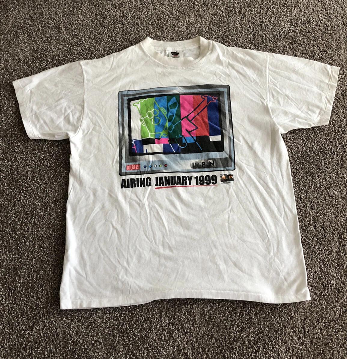 

vintage dilbert oneita t shirt men xl white 2XL
