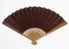 Large Size Folding Handcrafted by Kyoto with Fan In a Wooden [Hasegawa] Fan, Artisans, Case, Box, Brown.