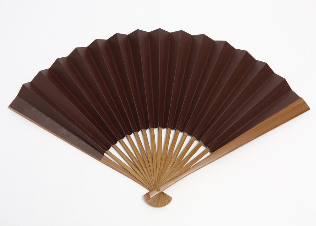 Large Size Folding Handcrafted by Kyoto with Fan In a Wooden [Hasegawa] Fan, Artisans, Case, Box, Brown.
