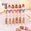 Ten Color Pen Multicolor 10-in-1 Ballpoint Pen, Cute Capybara Push-Type Writing Push-type Colors In One Retractable for Office School Stationery