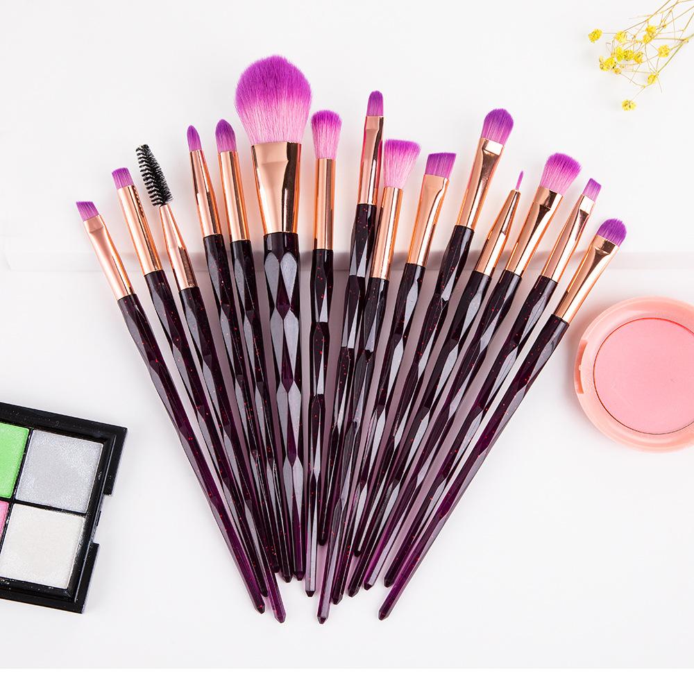 15 Makeup Brush Set Diamond Handle Soft Bristle Concealer Brush Blush Brush Eye Brush Eyeshadow Brush Beauty Tool