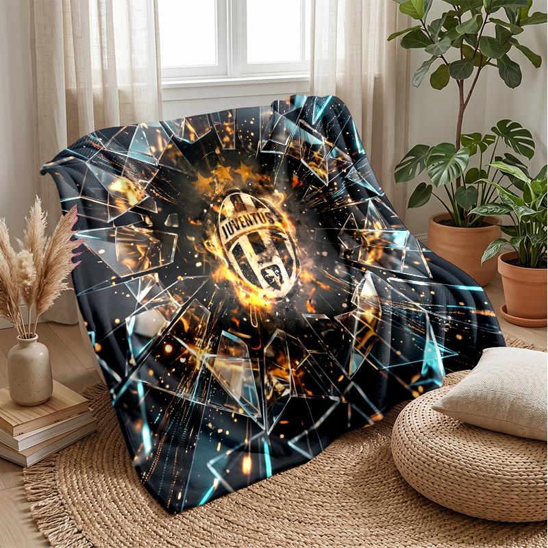 Coperta a tema Juventus FC Morbida coperta in flanella Coperta morbida tipo plaid Coperta accogliente per divano e letto per arredamento domestico