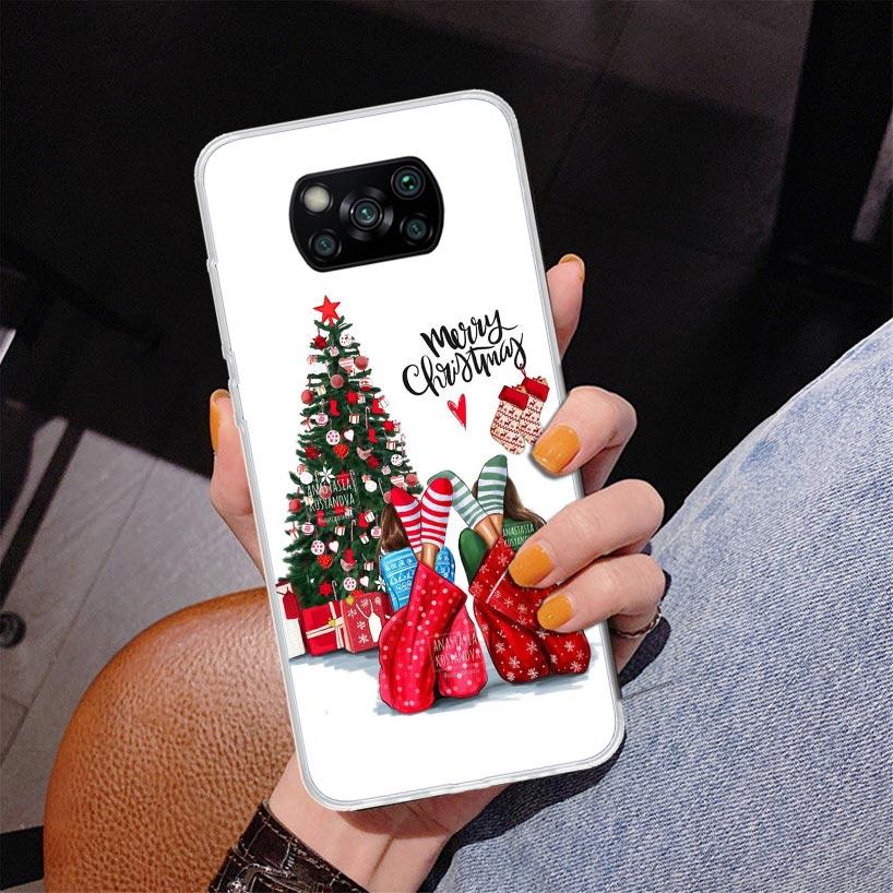 Christmas Girls Tree Gift Phone Case For Xiaomi Poco X7 X6 X5 Pro F7 Ultra Redmi 15C 15 13C 13 12C 12 10 10A 10C 9 9A 9C 9T Cove