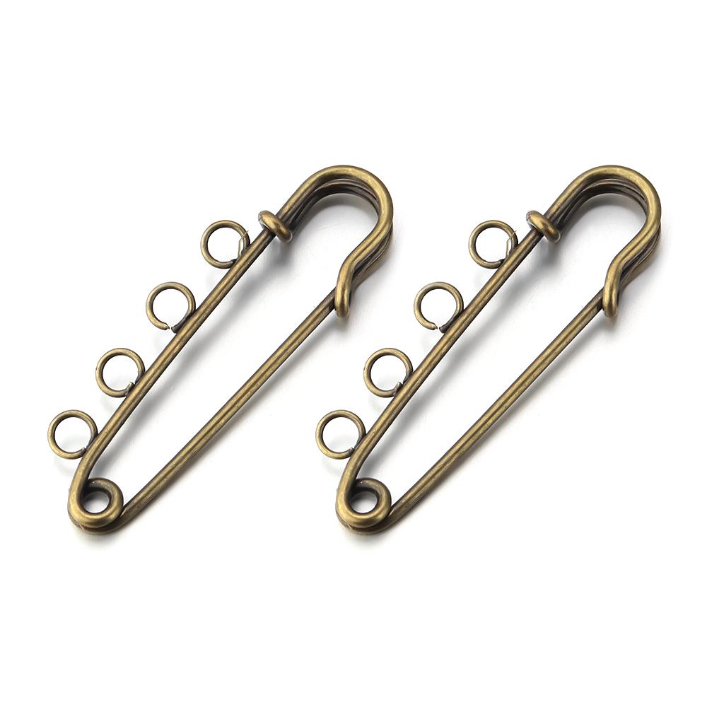 5-10pcs/lot Gold Safety Pins Brooches Blank Base Brooch Pin with Holes Fasteners Pin For DIY Jewelry Making Supplies Accessories