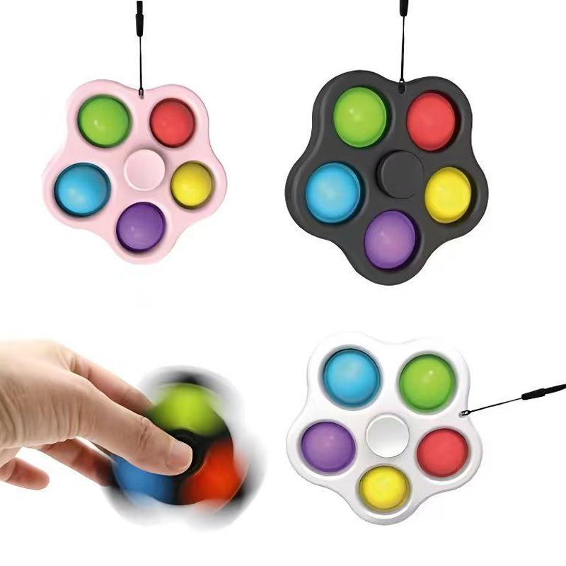Toys Push Bubble Fidget Spinner ADHD Anxiety Stress Relief Birthday Party Favors Gifts for Classroom Prize Kids Boys Girls