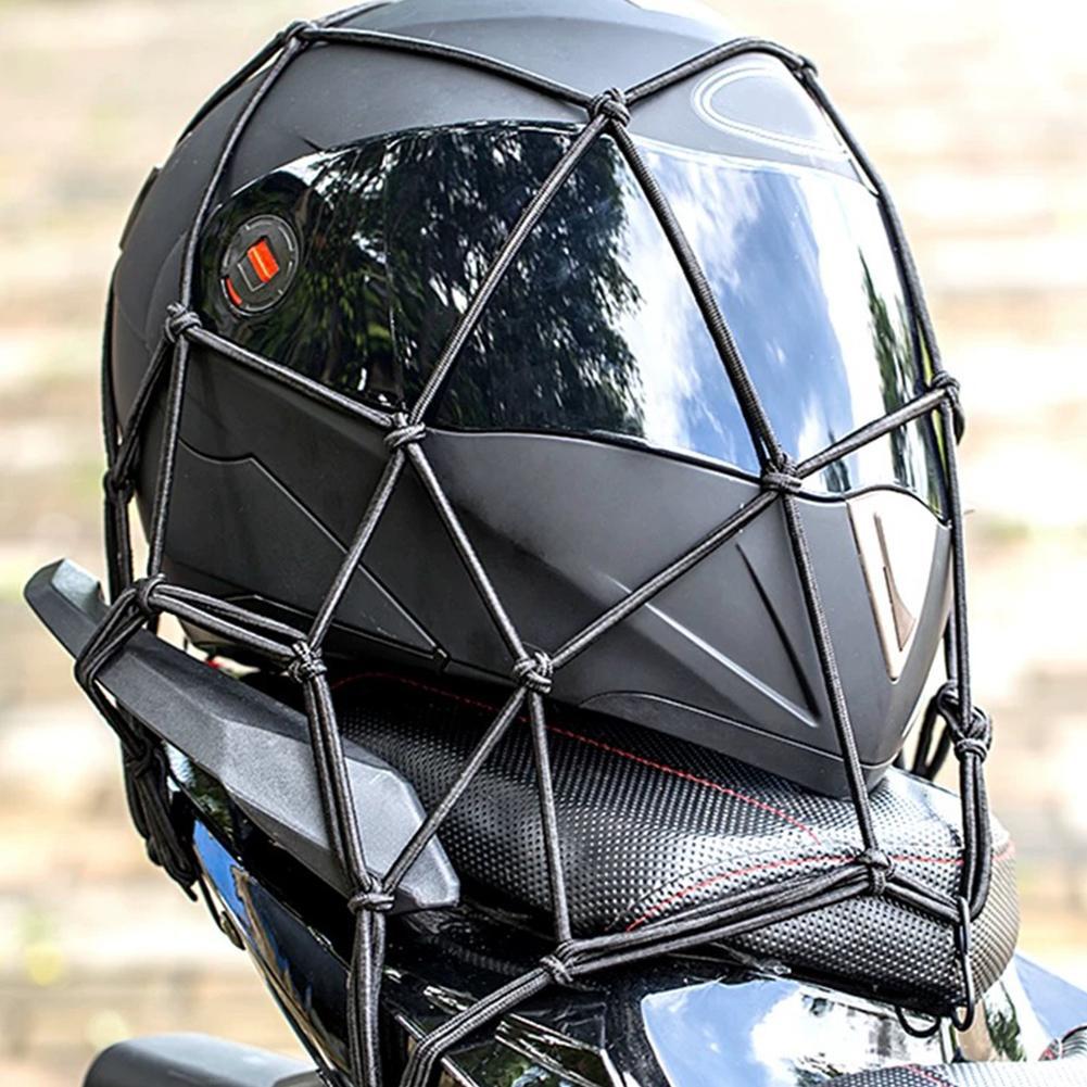 Motorcykelbagagenät Cykel 6 Krokar Hålla Ner Bränsletank Bagagenät Nät Styling Hög Kvalitet Moto Justerbart Lastnät