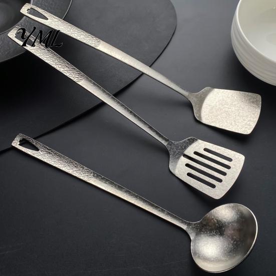 Safe Kitchen Cooking Tool Pure Titanium Frying Spatula/Leak Spatula/Soup Spoon, Non-stick Lightweight Heat Resistant Kitchenware Utensil, Portable