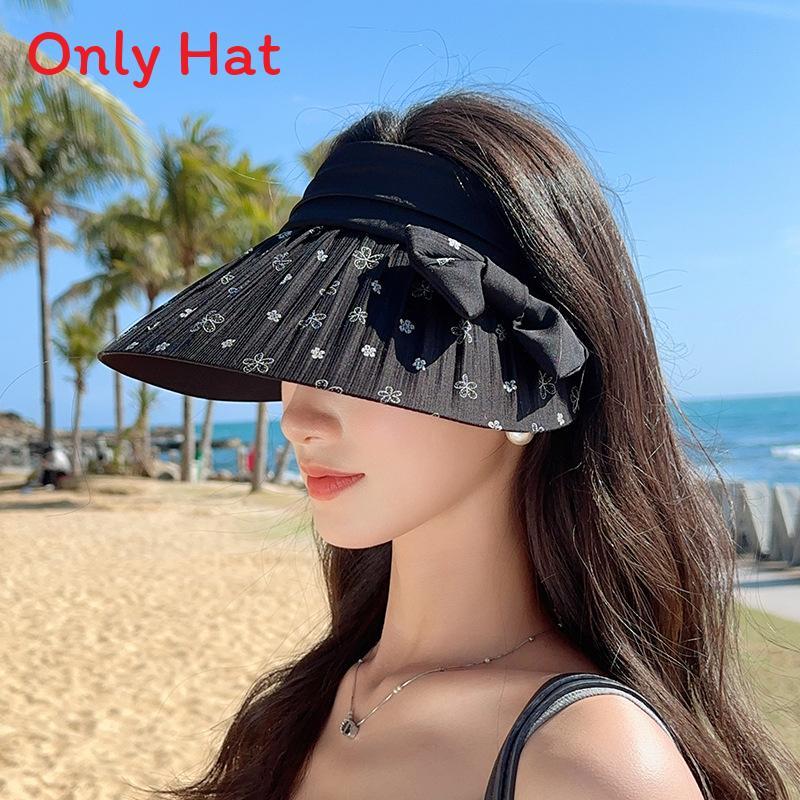 Summer Sun Hat With Butterfly Knot Large Brim For Women Sun Protection
