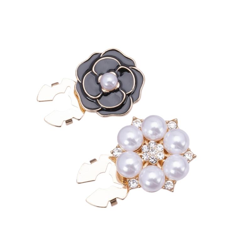 Crystal Pearl Button Covers For Women Blouses Detachable Clip-On Shirt Coat Decorative Buttons Diy Sewing Buttons Holiday Decor