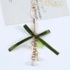 Lily Flower & Pearl Car Keyring with Earphone Case Decoration