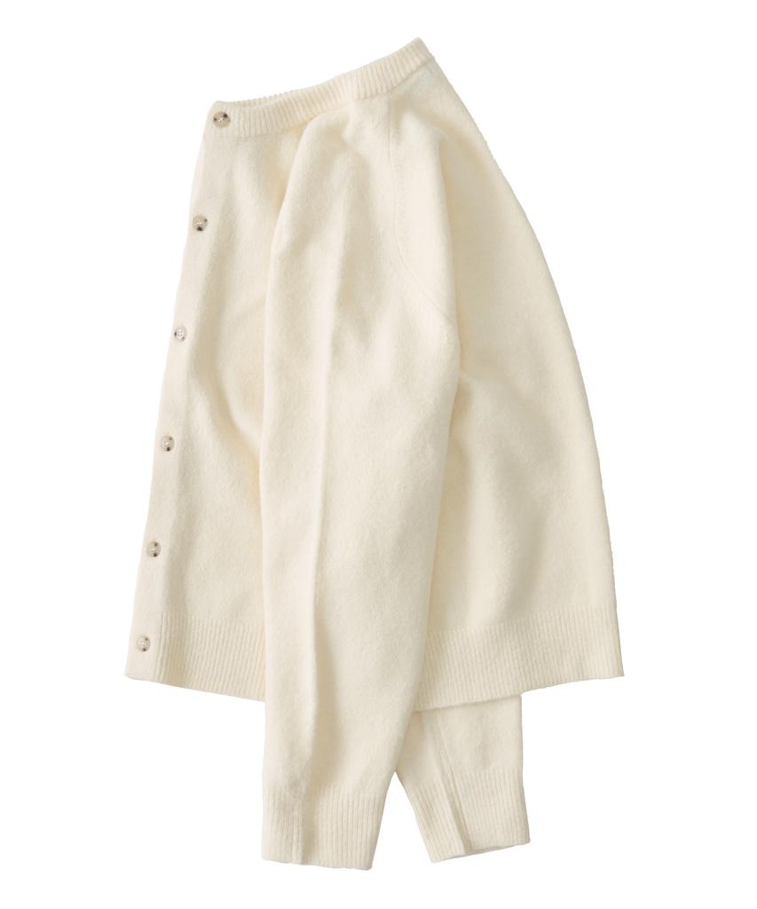 Analog Mood Handy Round Crop Fit Knit Cardigan (Ivory)