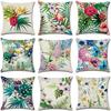 Green 18 Tropical Plant Pillow Case Cotton Linen Sofa Cushion Decorative Cover