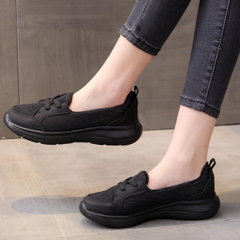 Slip-on Casual Shoes for Women Mother's Shoes Low-top Flat Shoes for Active Walkers