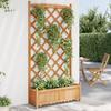 Vidaxl Planter with Trellis, Brown, Solid Fir Wood