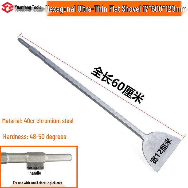 Electric Hammer Drill Set: Square/Round Shank with Pointed, Flat, U-shaped Chisels, Pick Head, Shovel, and Slotting Through-wall Drill.