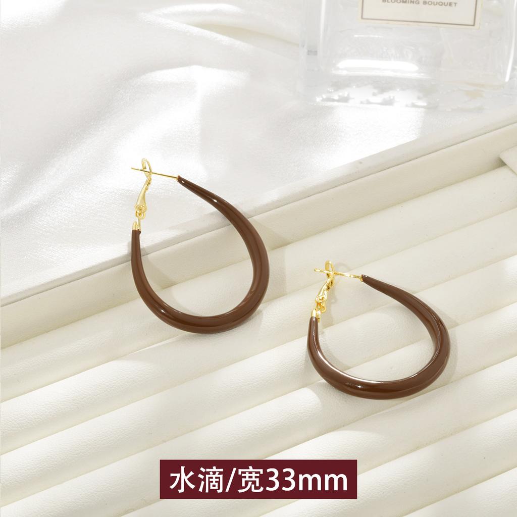 Autumn and winter new Ankola red big circle earrings exquisite trend atmosphere light luxury high sense fashionable earrings earrings