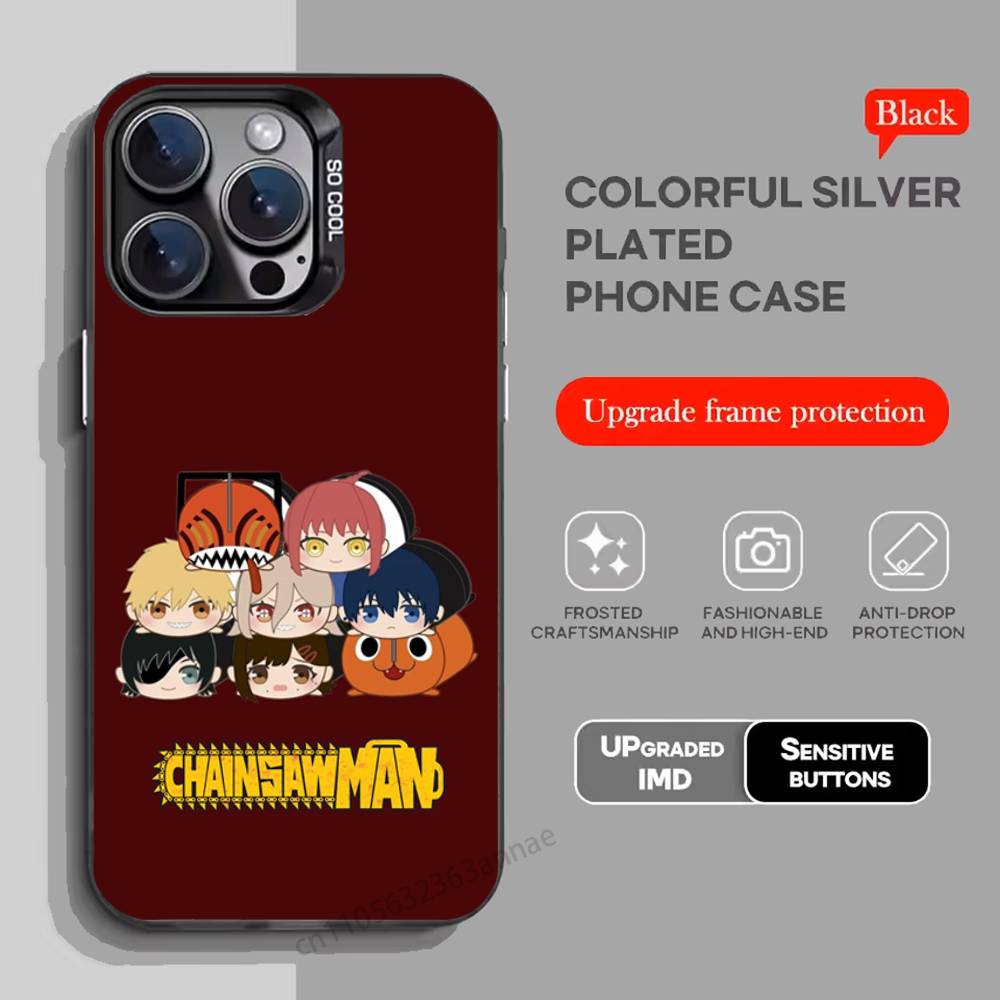 Anime C-Chainsaw Man phone Case for iPhone 17 11 12 Pro Max Plus Mini Air SE 16e 14 15 16 13 Soft Shell