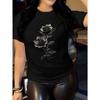 European Size [Floral Print T-Shirt] Women's Elegant Floral Print T-Shirt - Soft Breathable Fabric, Round Neck Casual & Elegant Tee for Everyday