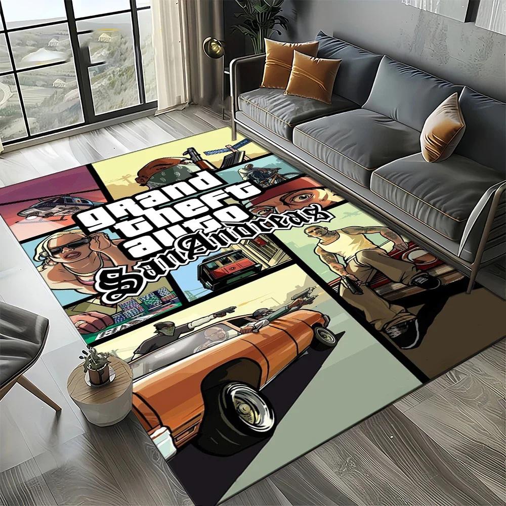G Grand T Theft S Auto G GTA 6 Game Gamer Carpet Rug Art for Room Decor Home Bedroom Sofa Gift Kids Area Rug Non Slip Floor Mat