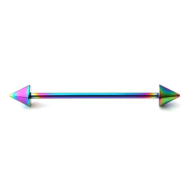 Stainless Steel Cone Stud Earrings with Long Rod - Simple European & American Style Body Piercing Jewelry