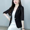 White Sunscreen Coat Women's Spring and Summer Casual Short Style with Lace Suit Thin Casual Top