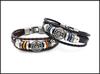 Vintage Men Bead's Leather Bracelet Handmade Leather Cuff Bracelet Punk Style Leather Wrap Wristband for Men