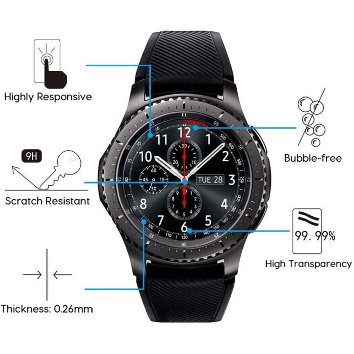 Film de protection en verre trempé pour Samsung Gear S3 Frontier-Samsung Gear S3 Classic - PHONILLICO
