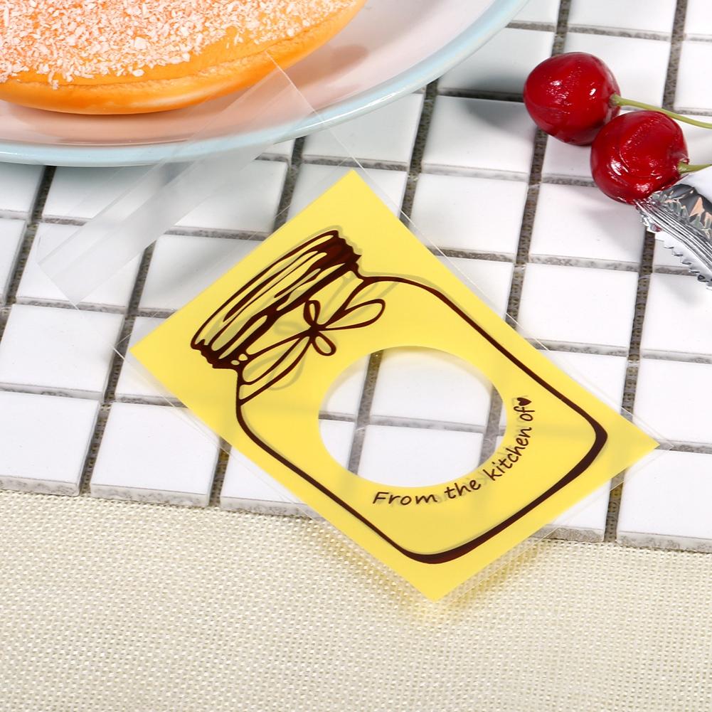 100 pz/Confezione Adorabile Sacchetto di Plastica per Confezionamento Regalo Caramelle Biscotti Biscotti Forniture per Feste (Giallo)