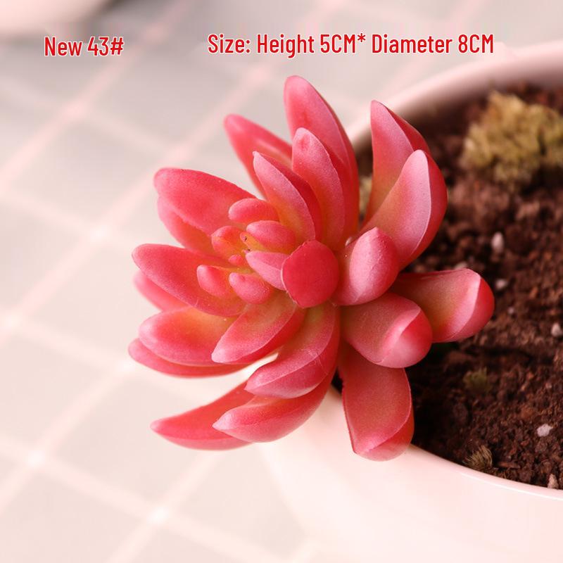 Realistic Flocked Succulents: Small Artificial Green Plant Wall Decor for Interiors