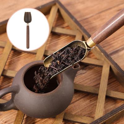 1Pcs Tea Spoon Ebony Teaspoon Solid Wood Retro Creative Tea Shovel Tea Kongfu Tea Ceremony Accessories Gift ADM