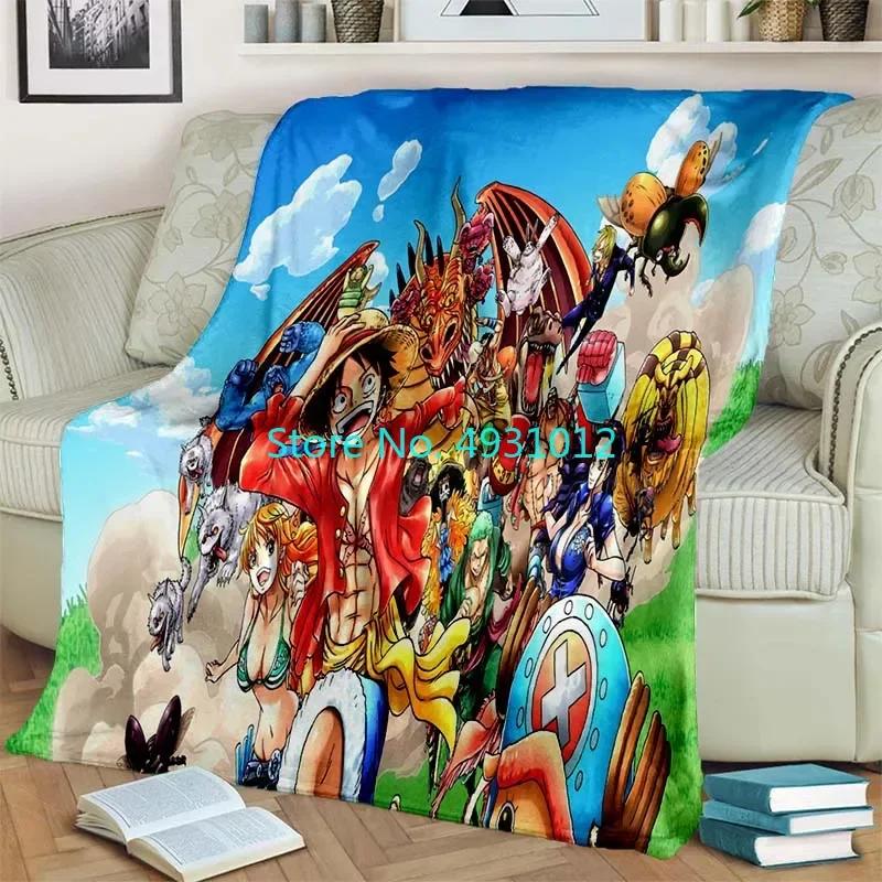Cartoon Cover Blanket Luffy Student Air Conditioning Blanket Flannel Lamb Sherpa Blankets Baby Kids Gift Throw Sofa Bedroom