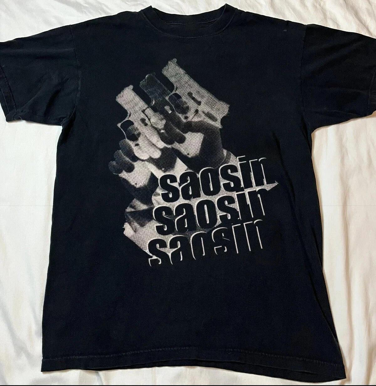 Saosin Band Pistol Repeat Logo T Shirt Size S-5XL S