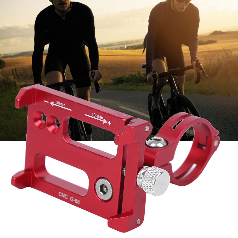 G88 Mountain Bike Cellphone Bracket Motorcycle Navigation Stand with Flashlight SupportRed