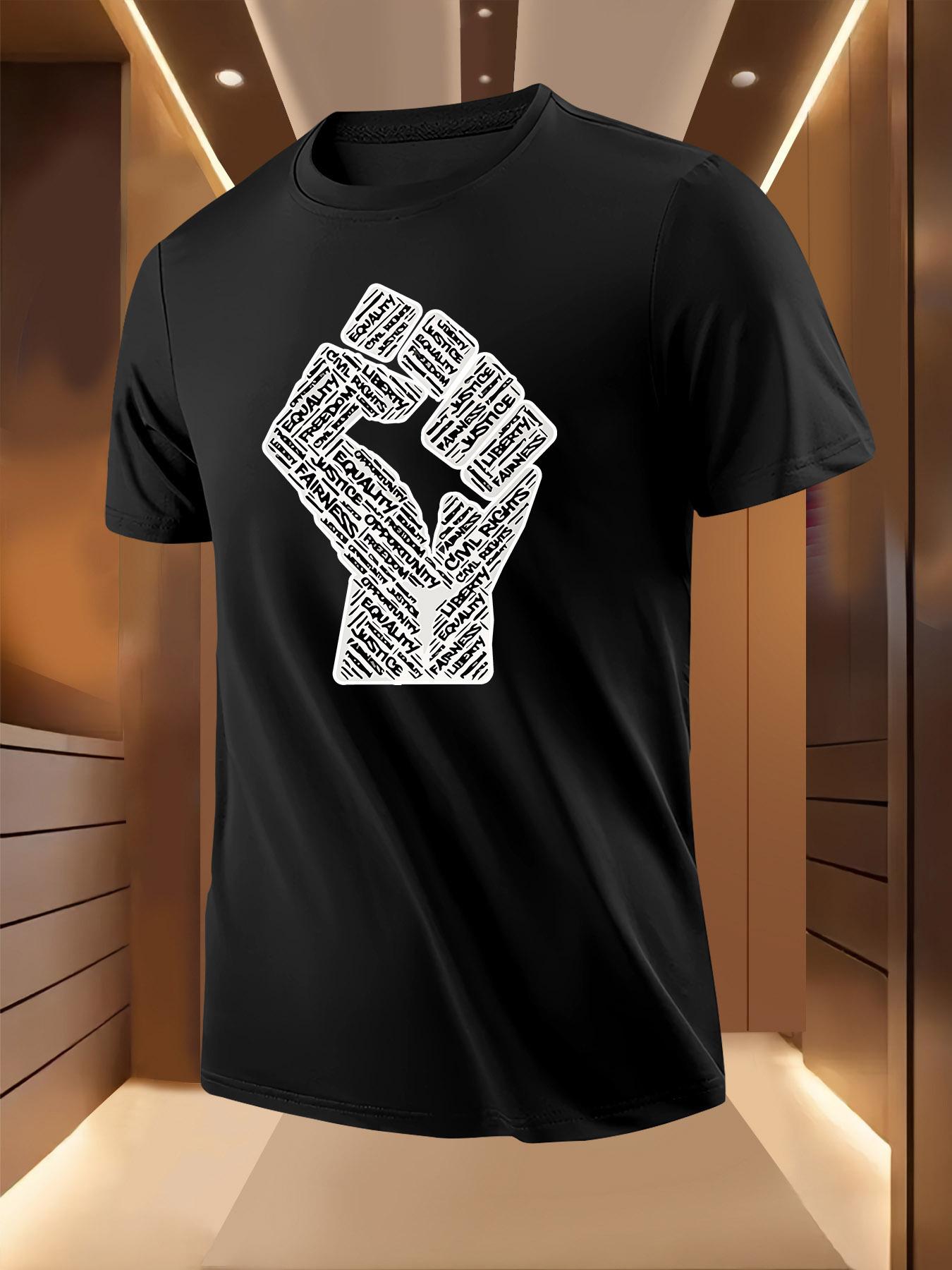 Equality Fist Print Pattern Tshirt S