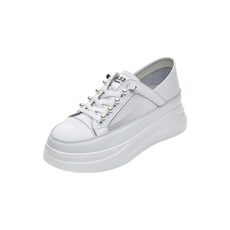 

Новая женская спортивная обувь на толстой подошве, увеличивающая рост, для бега, дышащая, повседневная, одинарная 40 белый