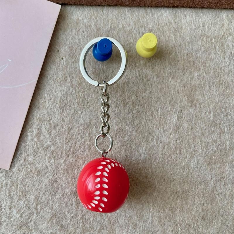 Creative 3D Basketball Football Keychain Handmade Resin Sport Theme Decoration For Bags Keys Car Interior Gift