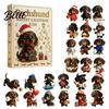 Christmas Party Favors Acrylic Ornaments with 24 Advent Calendar 2026 Dachshund Unique 2D Festive Holiday