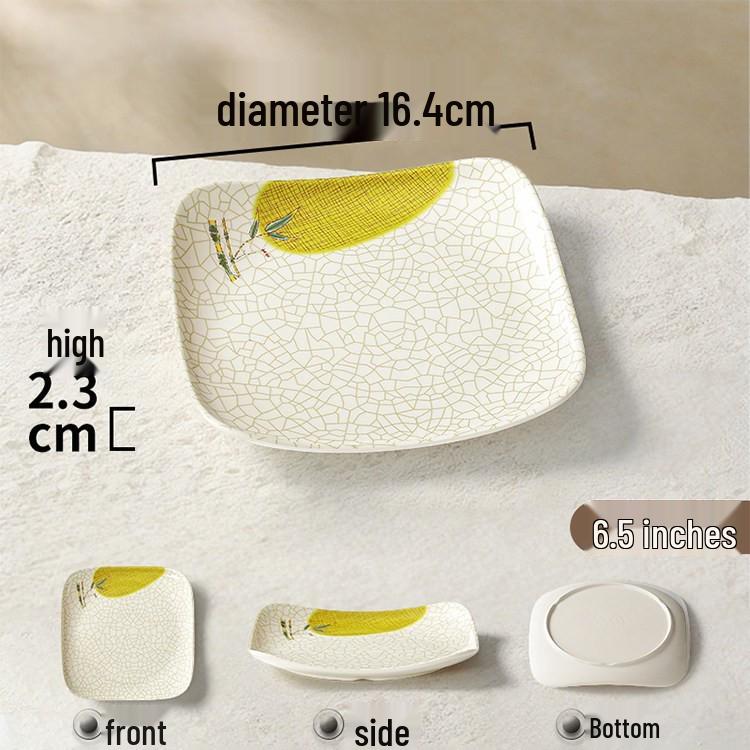 Melamine Rectangular Porcelain-Style Plate for Hot Pot & Side Dishes
