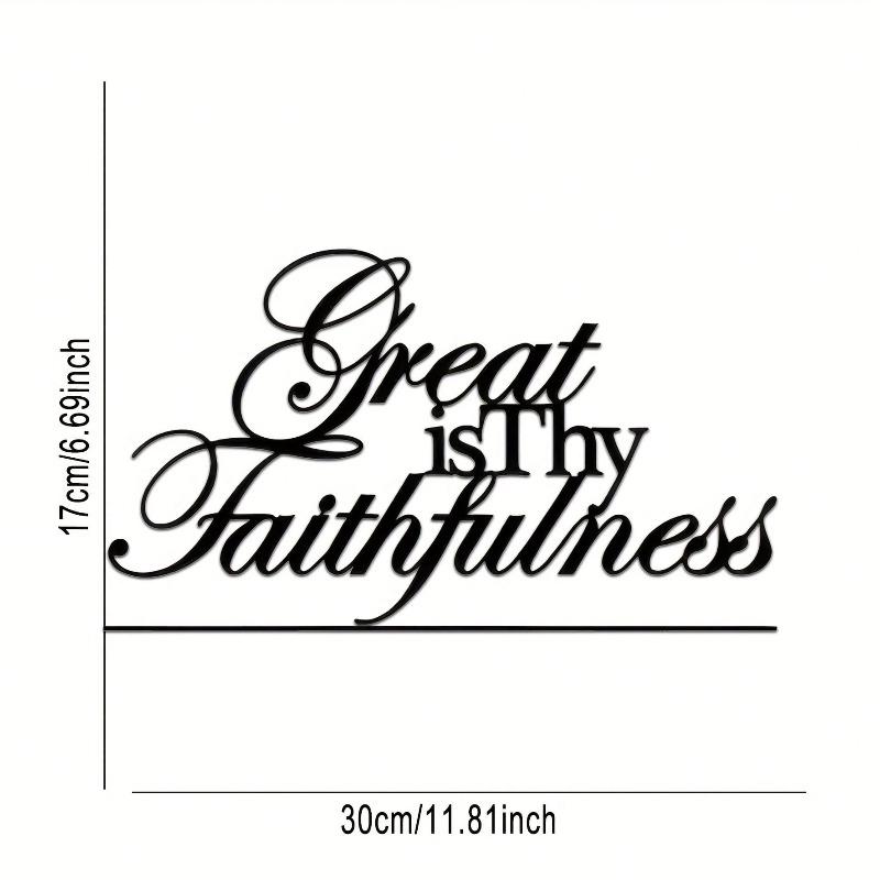 

Metal Wall Art Faithful Blessing Elegant Black Cursive Iron Decor Living Room Bedroom Outdoor Gift різнокольоровий