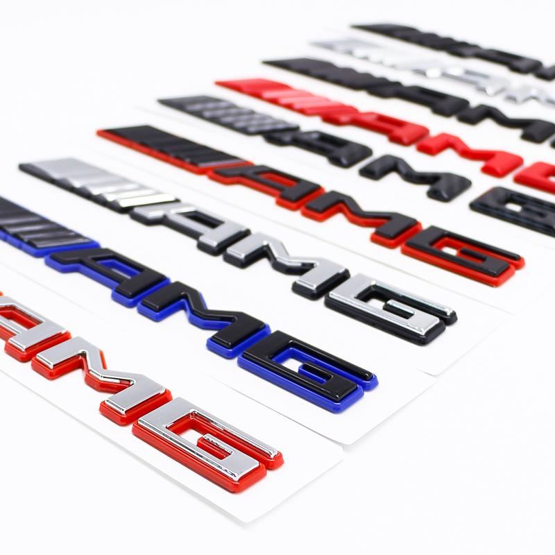 XUY2 Benz Rear Trunk Emblem Stickers ABS Car AMG Logo Badge Decal For Mercedes Benz AMG A B C E G W211 W203 W204 W210 W124 Accessorie