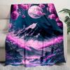 Multifunctional Mount Fuji Blanket - Lightweight Flannel All-Season Sofa Bed Throw with Cherry Blossom & Mountain Night Sky