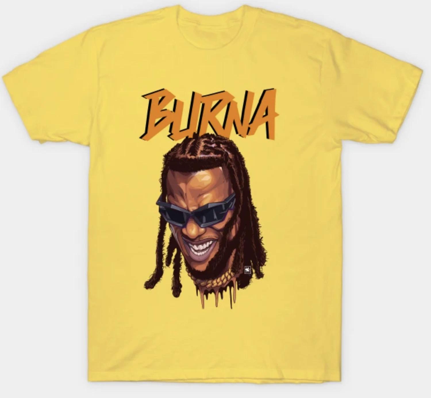 Burna Boy Short Sleeve T shirt Mens Unisex S-3XL Yellow Fan Art 2XL
