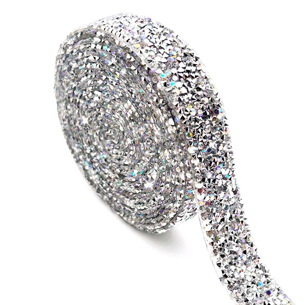 3cm Breedte Hars Strass Strip 3 Yard Lengte Hitte Smeltlijm Zelfklevende Diamant Sticker Hot Fix Strijkbaar