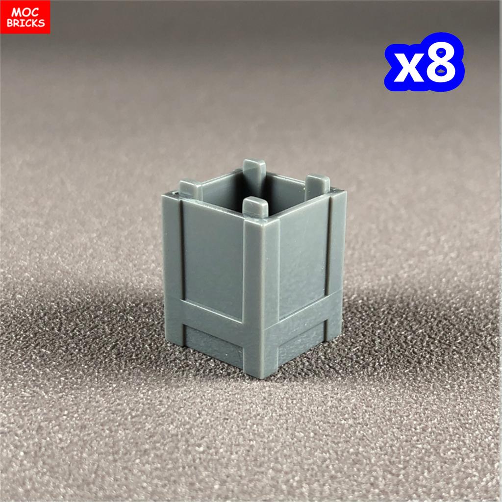 MOC Bricks Container Series Display Box Bucket Basin Pot Pack Basket Attachments Assembled Constructing Blocks Playthings Children Gift